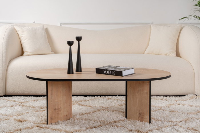 Nordure Mesa de Centro Roble Zafiro y Negro, Tablero de 18mm de Partículas Melaminadas, Elegante y Funcional